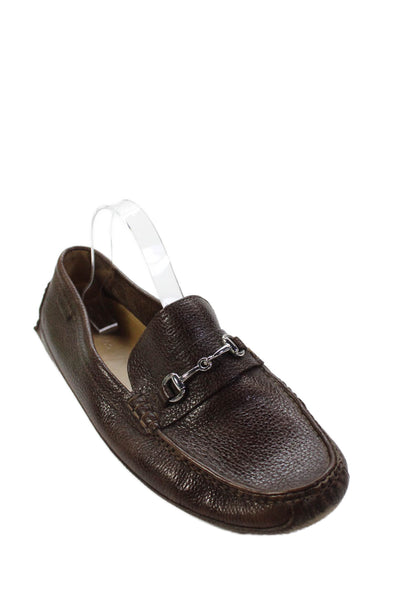 Cole Haan Mens Leather Silver Tone Driving Loafers Brown Size 12 Medium