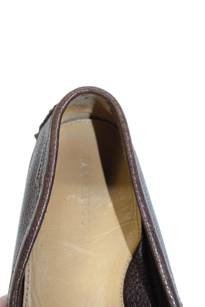 Cole Haan Mens Leather Silver Tone Driving Loafers Brown Size 12 Medium