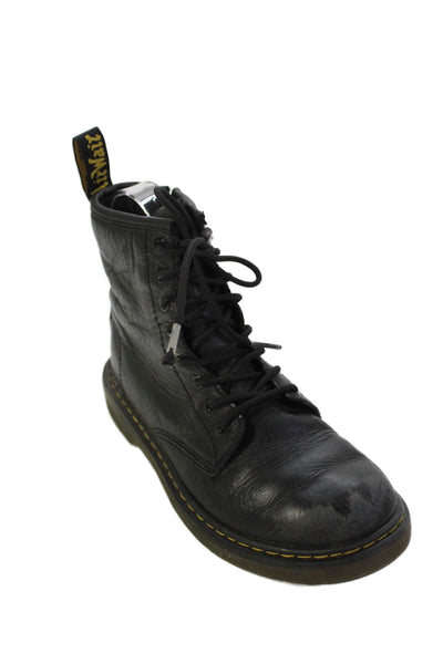 Dr. Martens Womens Leather Lace Up Combat Ankle Boots Black Size 2