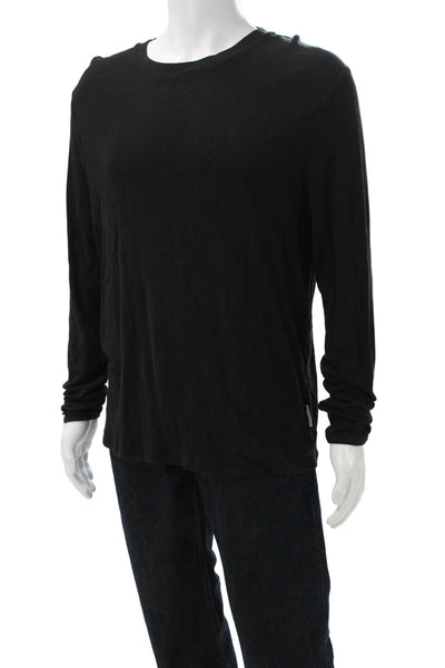 NN07 Mens Cotton Crew Neck Sweater Black Size XL