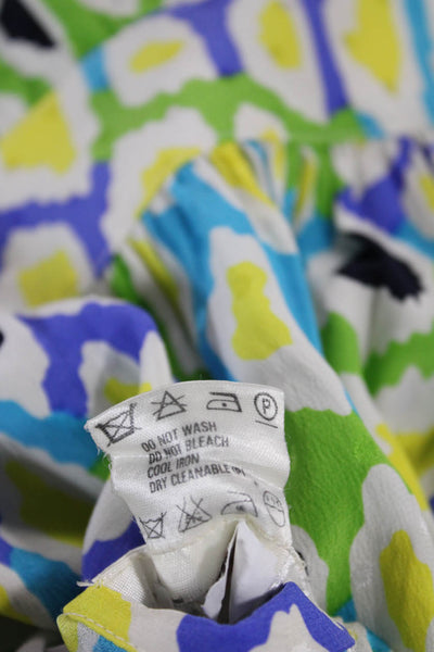Escada Margaretha Ley Women Multicolor Silk Shirt Dress 3/4 Sleeve Size 42