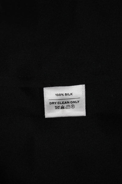 Cuyana Women Sheath Dress Black Silk Round Neck 3/4 Sleeve Size XS