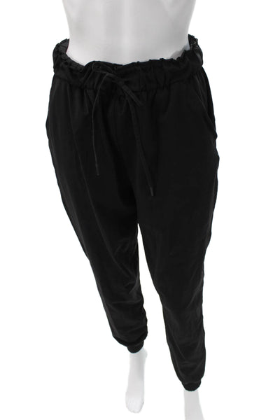 Lululemon Women Jogger Pants Black Nylon Drawstring Athleisure Size 8