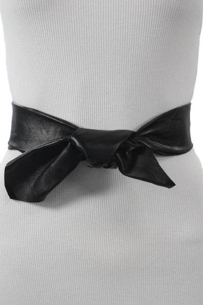 Givenchy Women's Soft Leather Tie Belt Black One Size