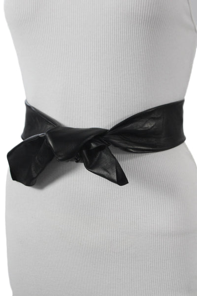 Givenchy Women's Soft Leather Tie Belt Black One Size