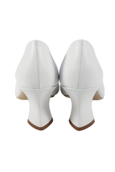 Le Seul Women's Pointed Toe Leather Slip-On Pumps Shoes White Size 37.5