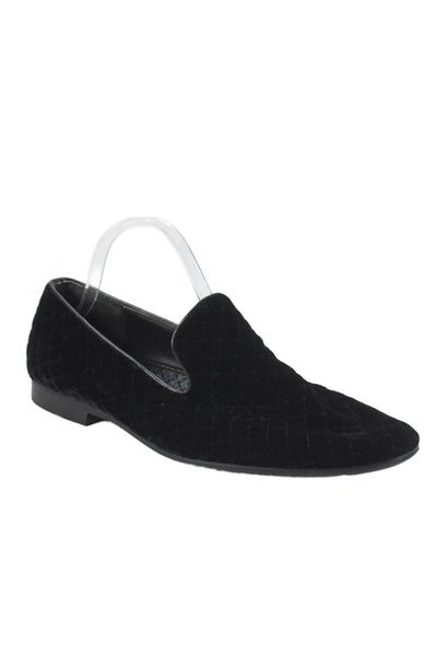 Giorgio Brutini Mens Velvet Quilted Dress Shoe Loafers Black Size 10.5 Medium