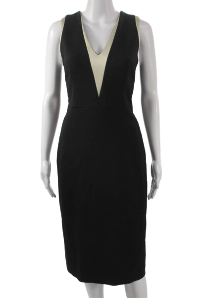 Rag & Bone Women Sheath Dress Black V-Neck Sleeveless Knee Length Size 6