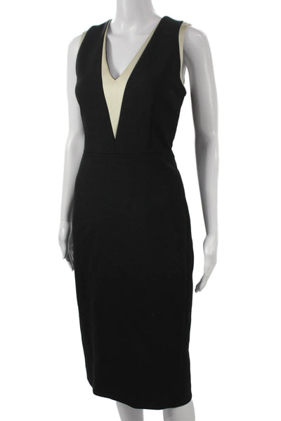 Rag & Bone Women Sheath Dress Black V-Neck Sleeveless Knee Length Size 6