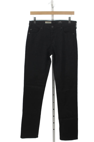 AG Adriano Goldschmied Womens Straight Black Cotton Low Rise Jeans Size 28