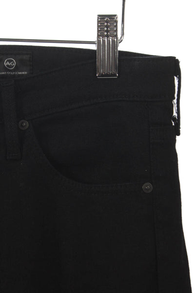 AG Adriano Goldschmied Womens Straight Black Cotton Low Rise Jeans Size 28
