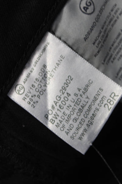 AG Adriano Goldschmied Womens Straight Black Cotton Low Rise Jeans Size 28