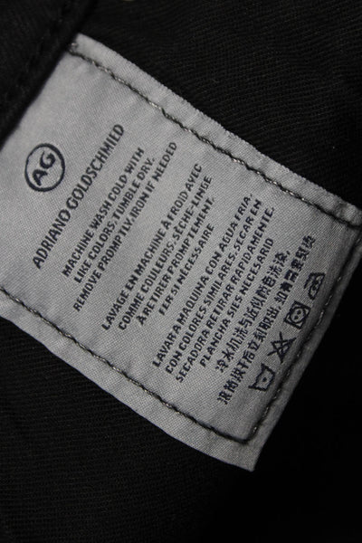 AG Adriano Goldschmied Womens Straight Black Cotton Low Rise Jeans Size 28