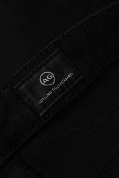 AG Adriano Goldschmied Womens Straight Black Cotton Low Rise Jeans Size 28