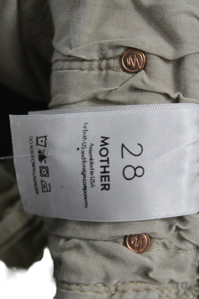 Mother Womens Skinny Jeans Beige Low Rise Button Fly Size 28
