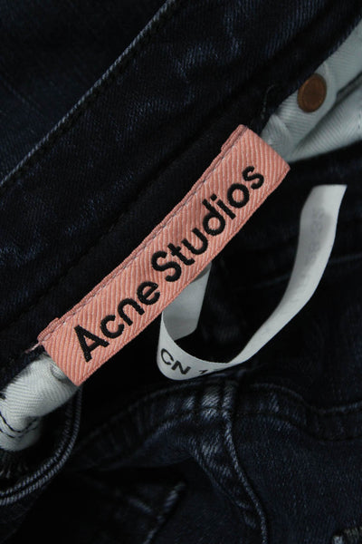 ACNE Studios Women Skinny Jeans Blue Cotton Low Rise Zip Size 32