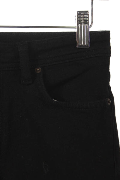 ACNE Studios Womens Skinny High Rise Black Jeans Button Cotton Blend Size 28