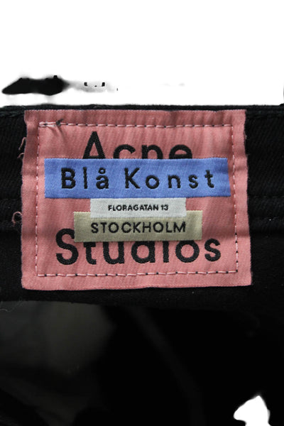 ACNE Studios Womens Skinny High Rise Black Jeans Button Cotton Blend Size 28