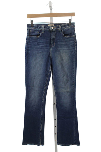 L'Agence Women Straight Jeans Blue Mid Rise Inseam 30 Size 28