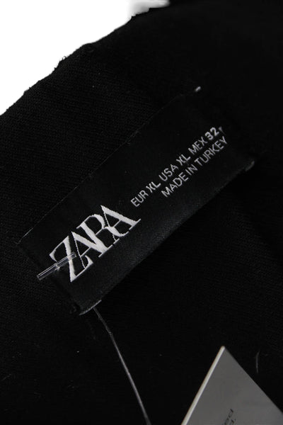 Zara Womens Dress Pants Black Pull On Polyester Size XL