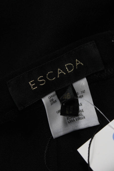 Escada Womens Black 100% Wool Dress Pants Hook & Eye Solid Fall Size 46