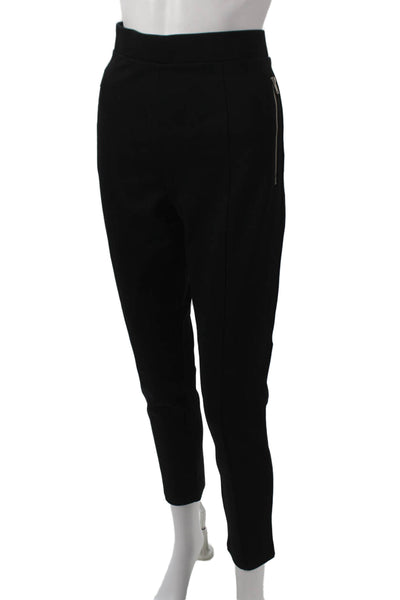 Zara Women Ankle Pants Black Viscose Nylon Elastane Size XL