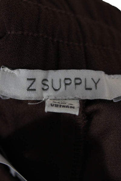Z Supply Womens Brown Solid Polyester Pants Size XL