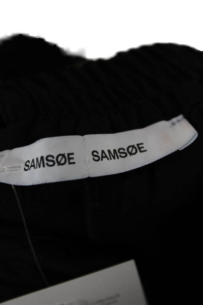Samsoe & Samsoe Women Black Polyester Solid Pants Size M