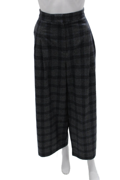 Ba&Sh Womens Plaid Wool Pants Gray Size 10