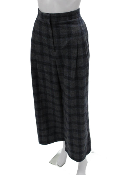 Ba&Sh Womens Plaid Wool Pants Gray Size 10