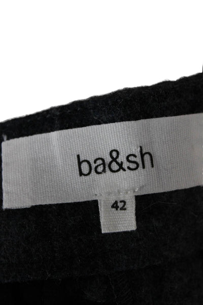 Ba&Sh Womens Plaid Wool Pants Gray Size 10