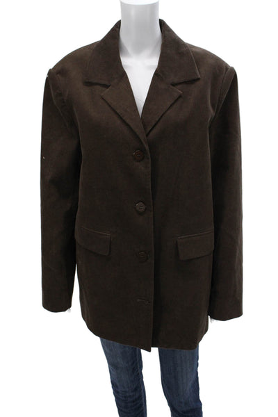 Ser.O.Ya Womens Cotton Brown Jacket Button Front Size S