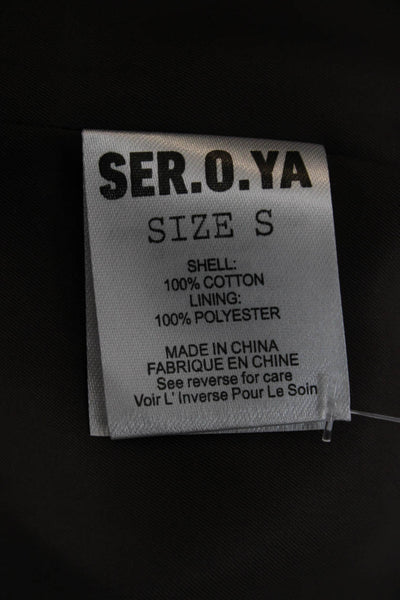 Ser.O.Ya Womens Cotton Brown Jacket Button Front Size S
