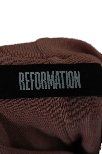 Reformation Women Pink Mock Neck Sleeveless Basic Tank Size M
