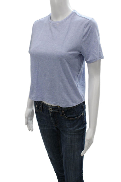 Outdoor Voices Womens Blue Polyester Crew Neck Short Sleeve T-Shirt Size XS