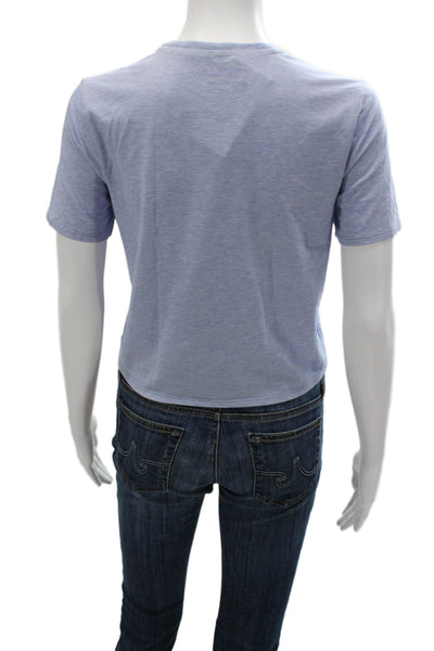 Outdoor Voices Womens Blue Polyester Crew Neck Short Sleeve T-Shirt Size XS