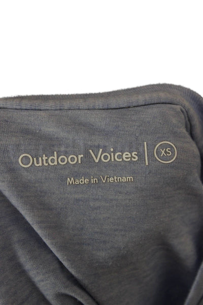 Outdoor Voices Womens Blue Polyester Crew Neck Short Sleeve T-Shirt Size XS