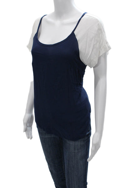 Splendid Women Scoop Neck Short Sleeve Solid Rayon Shirt Size S