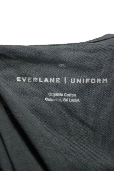 Everlane Mens T-Shirt Gray Organic Cotton Crew Neck Short Sleeve Size 2XL