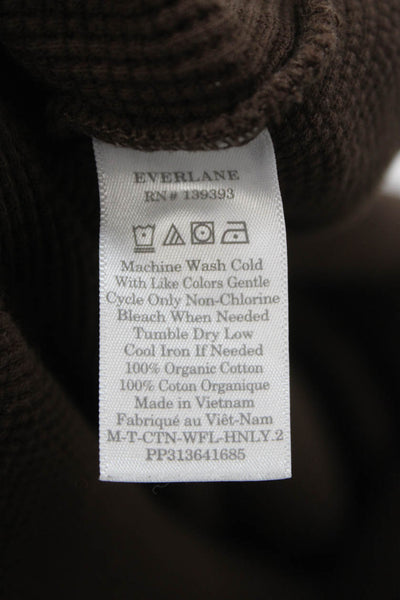 Everlane Men Brown Long Sleeve Henley Shirt Organic Cotton Solid Size XL