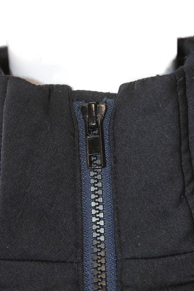 Vince Women Puffer Jacket Black Long Sleeve Zip Polyester Size S