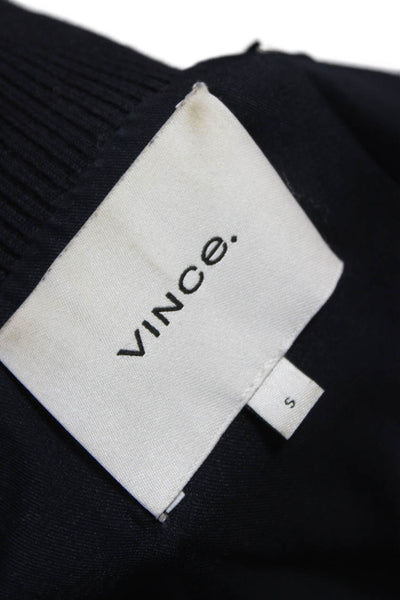 Vince Women Puffer Jacket Black Long Sleeve Zip Polyester Size S