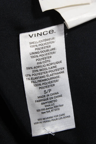 Vince Women Puffer Jacket Black Long Sleeve Zip Polyester Size S