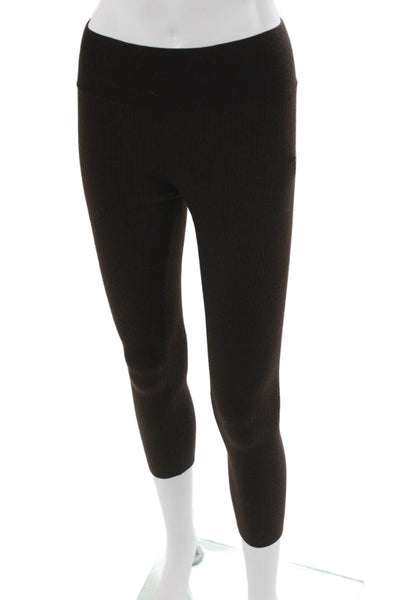 DKNY Women Capri Leggings Brown Merino Wool Size PP