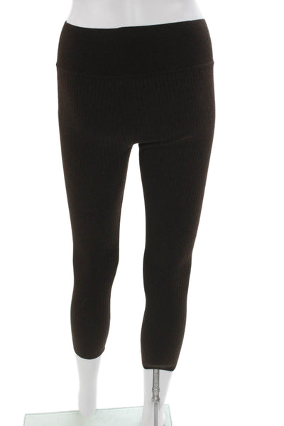 DKNY Women Capri Leggings Brown Merino Wool Size PP
