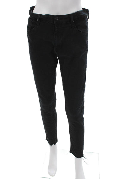 AG Adriano Goldschmied Womens Black Skinny Jeans Button Inseam 28 Size 31