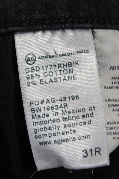 AG Adriano Goldschmied Womens Black Skinny Jeans Button Inseam 28 Size 31