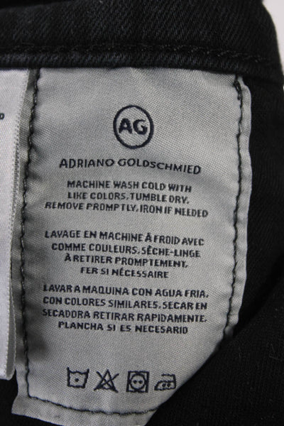 AG Adriano Goldschmied Womens Black Skinny Jeans Button Inseam 28 Size 31