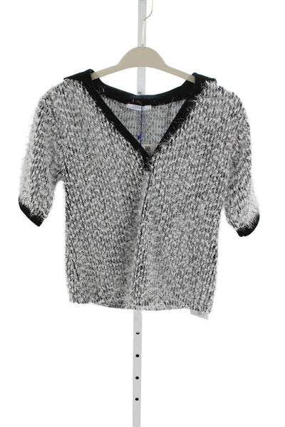 Zara Woman Womens Pullover Geometric Collared Short Sleeve Multicolor Size S