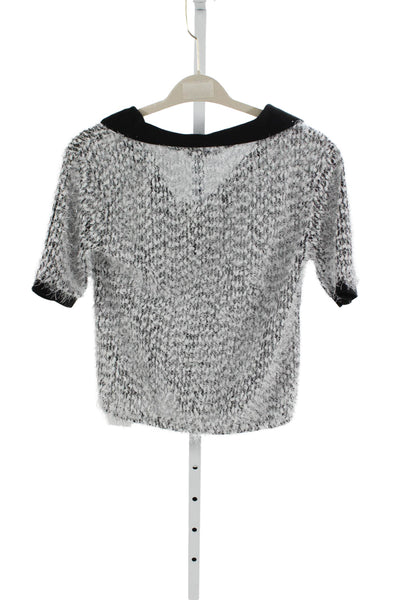 Zara Woman Womens Pullover Geometric Collared Short Sleeve Multicolor Size S
